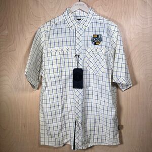 Eight 732 (8732) White / Blue / Yellow Striped Style SS Button Down Men's XL